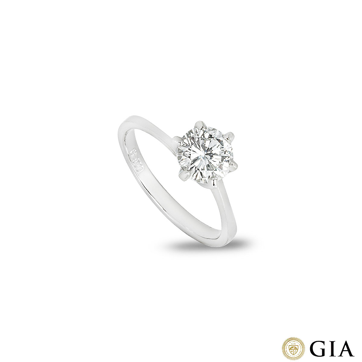 Platinum Round Brilliant Cut Diamond Ring 1.08ct I/SI2 Platinum Round Brilliant Cut Diamond Ring 1.08ct I/SI2